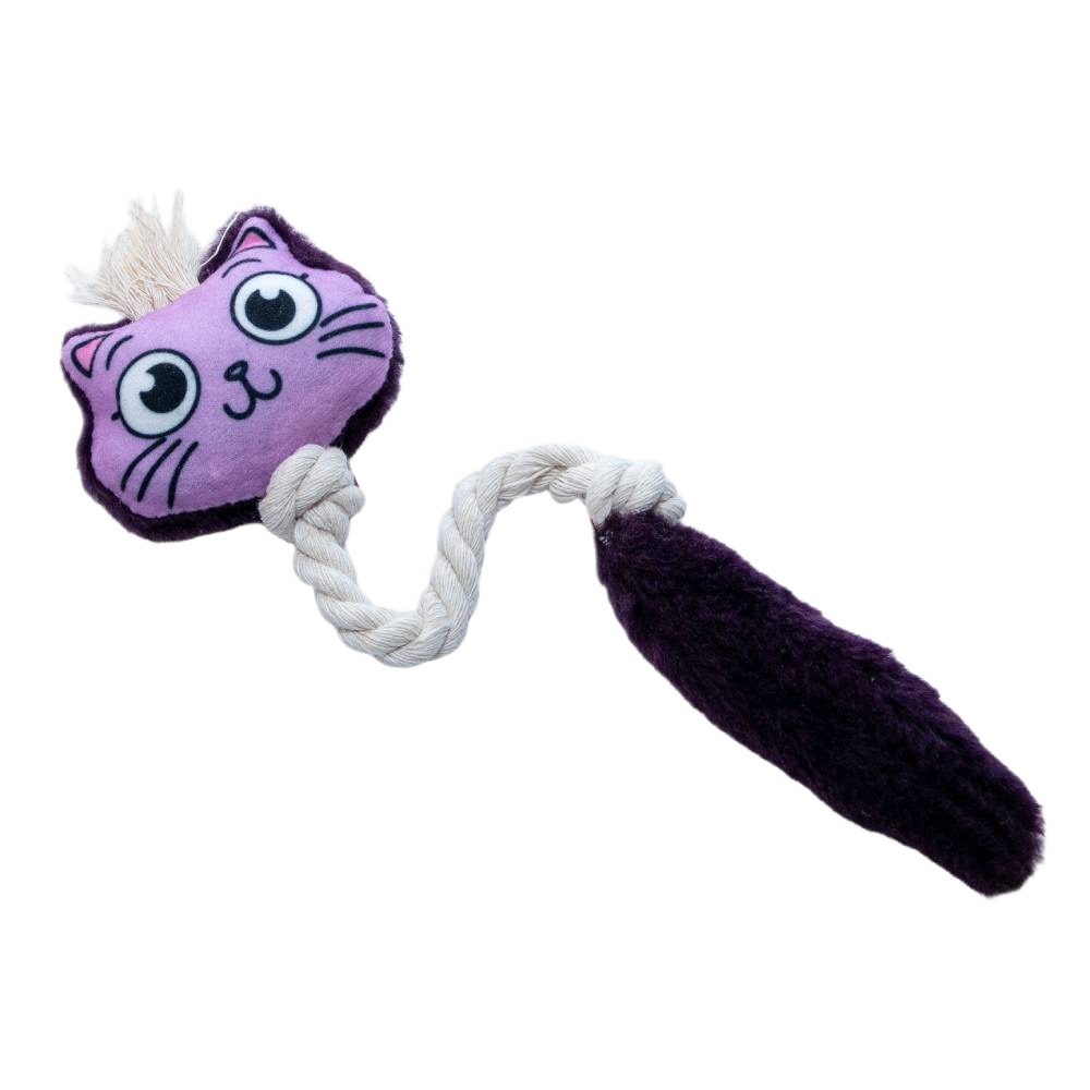 Игрушка для собак KareLine Кот с пищалкой 30 см - фиолетовый Игрушка для собак KareLine Кот с пищалкой 30 см - фиолетовый