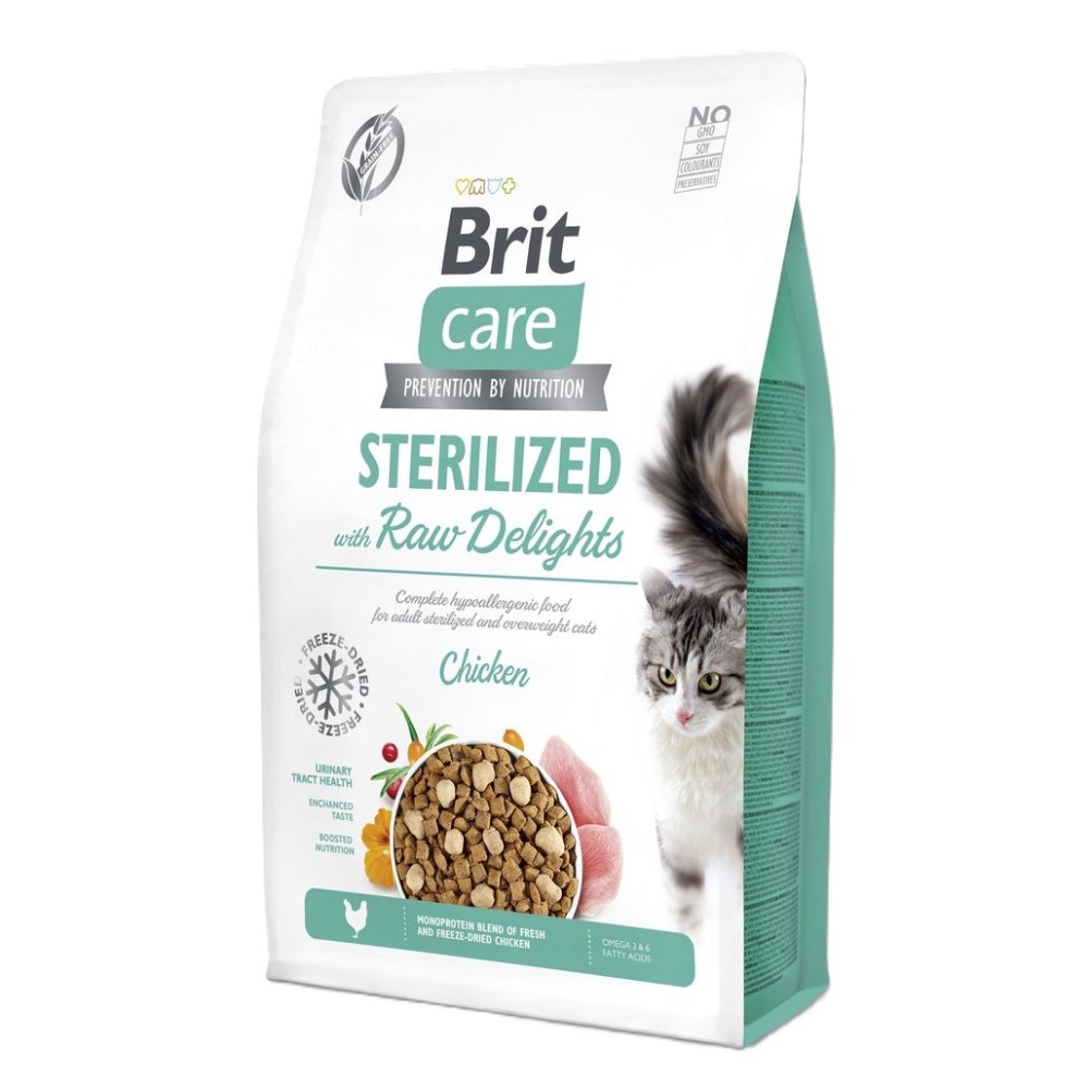 Сухий корм для котів Brit Care Sterilized Raw Delights 2 кг - курка