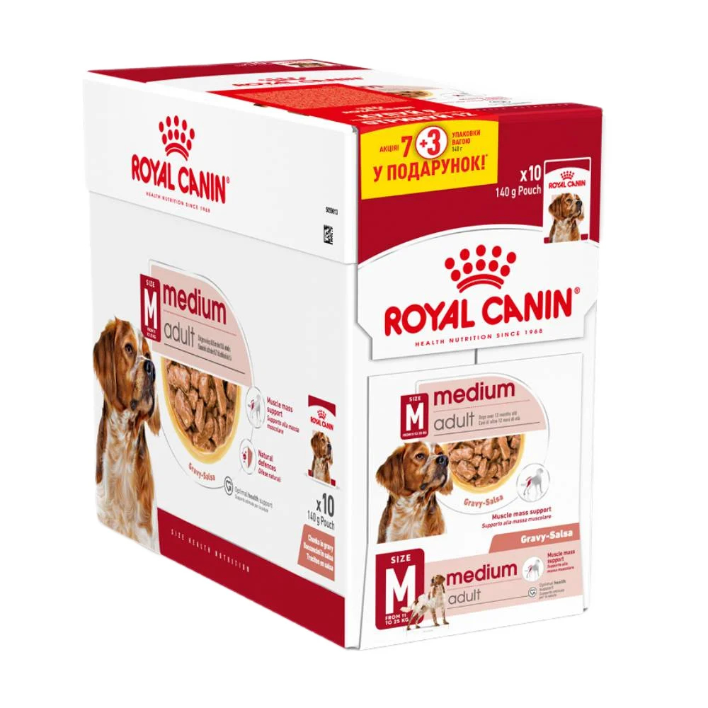 Вологий корм для собак Royal Canin Medium Adult 7+3 шт х 140 г Вологий корм для собак Royal Canin Medium Adult 7+3 шт х 140 г