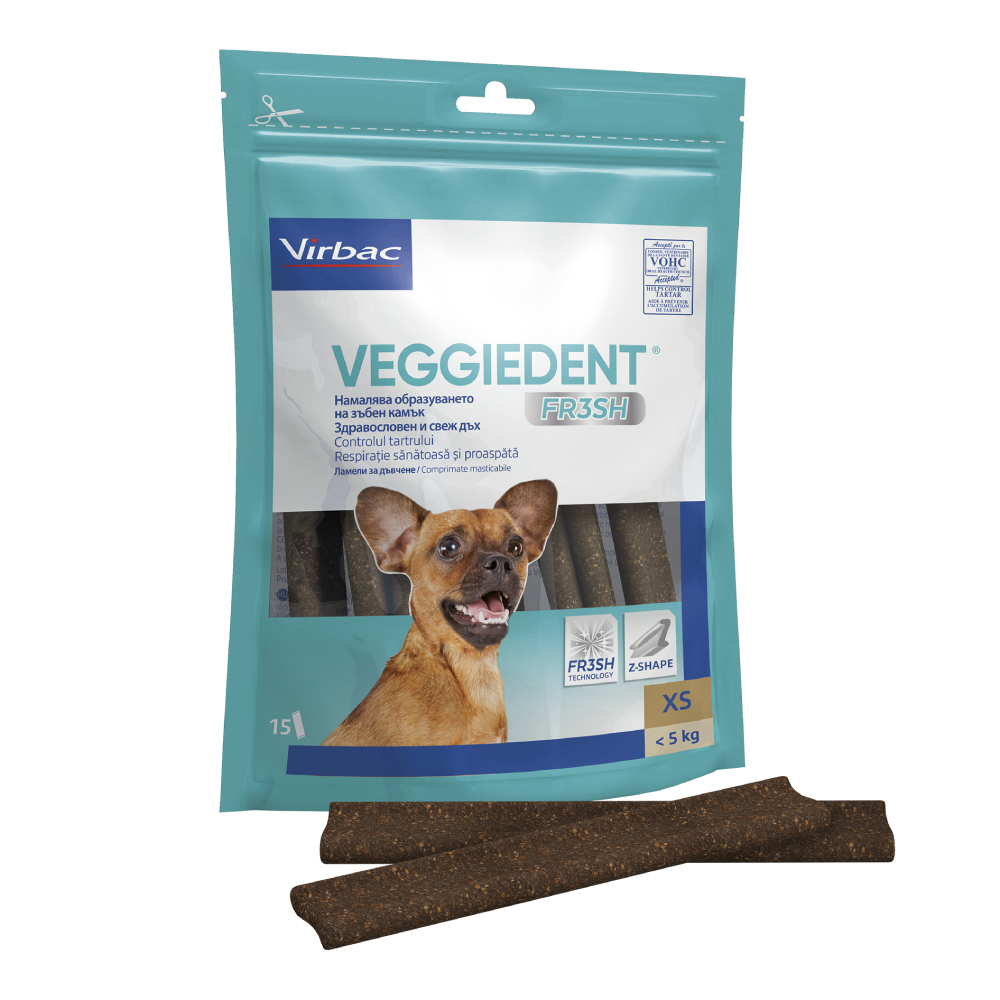 Ласощі для собак Virbac Veggiedent FR3SH XS 15 шт Ласощі для собак Virbac Veggiedent FR3SH XS 15 шт