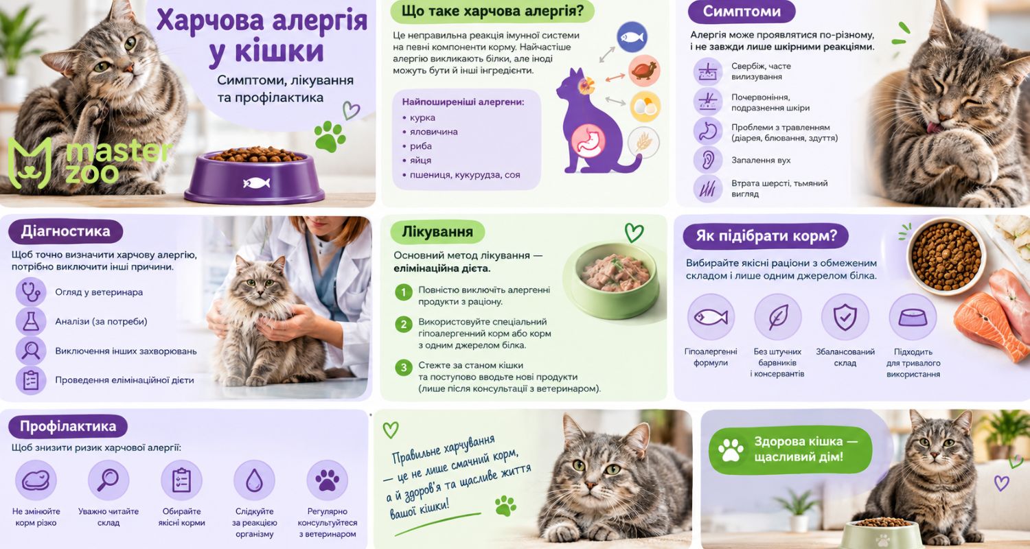 інфографіка алергія у кота | MasterZoo