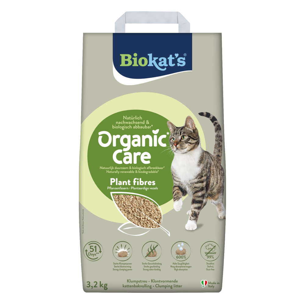 Наполнитель растительный для кошачьего туалета Biokat's Organic Care 8 л 3,2 кг - без аромата