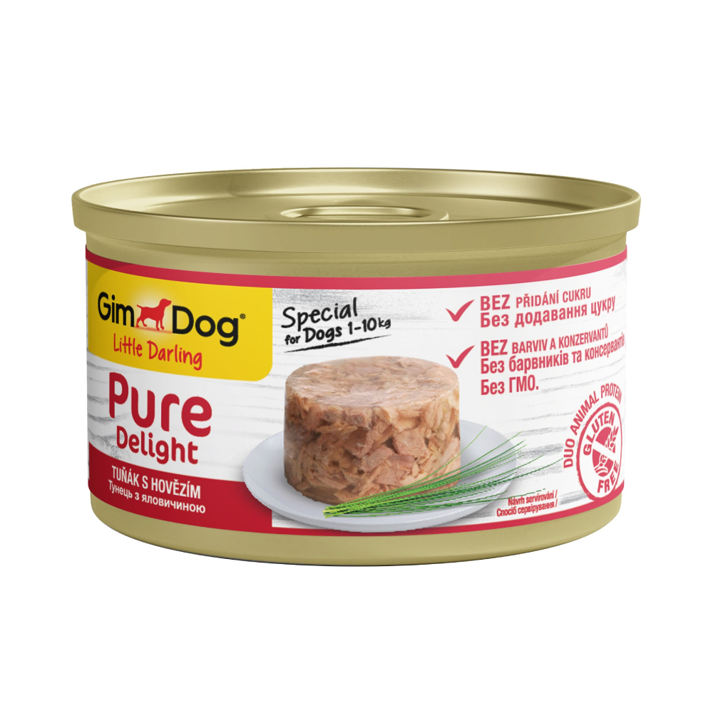 Влажный корм для собак GimDog Pure Delight 85 г - тунец и говядина