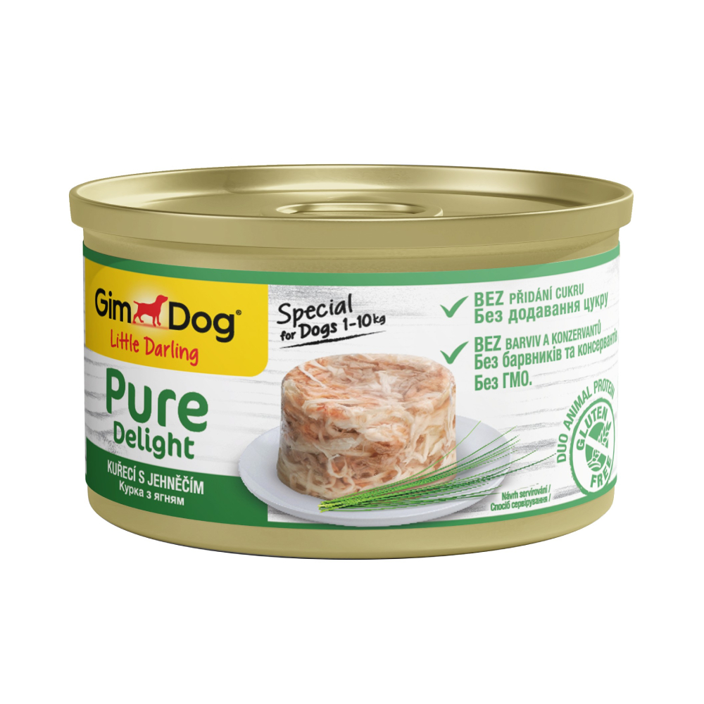 Влажный корм для собак GimDog Pure Delight 85 г - курица и ягненок