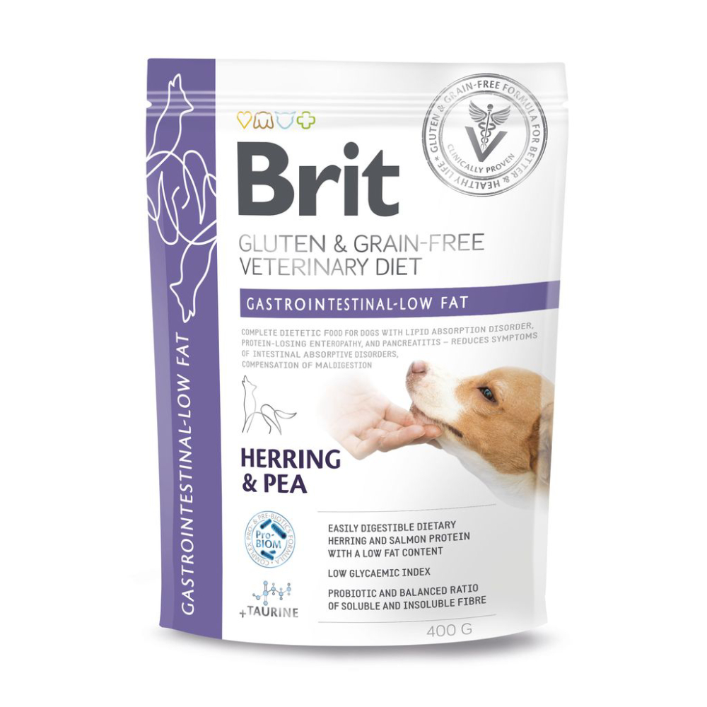 Сухий корм для собак Brit Veterinary Diet Gastrointestinal-Low Fat 400 г - оселедець