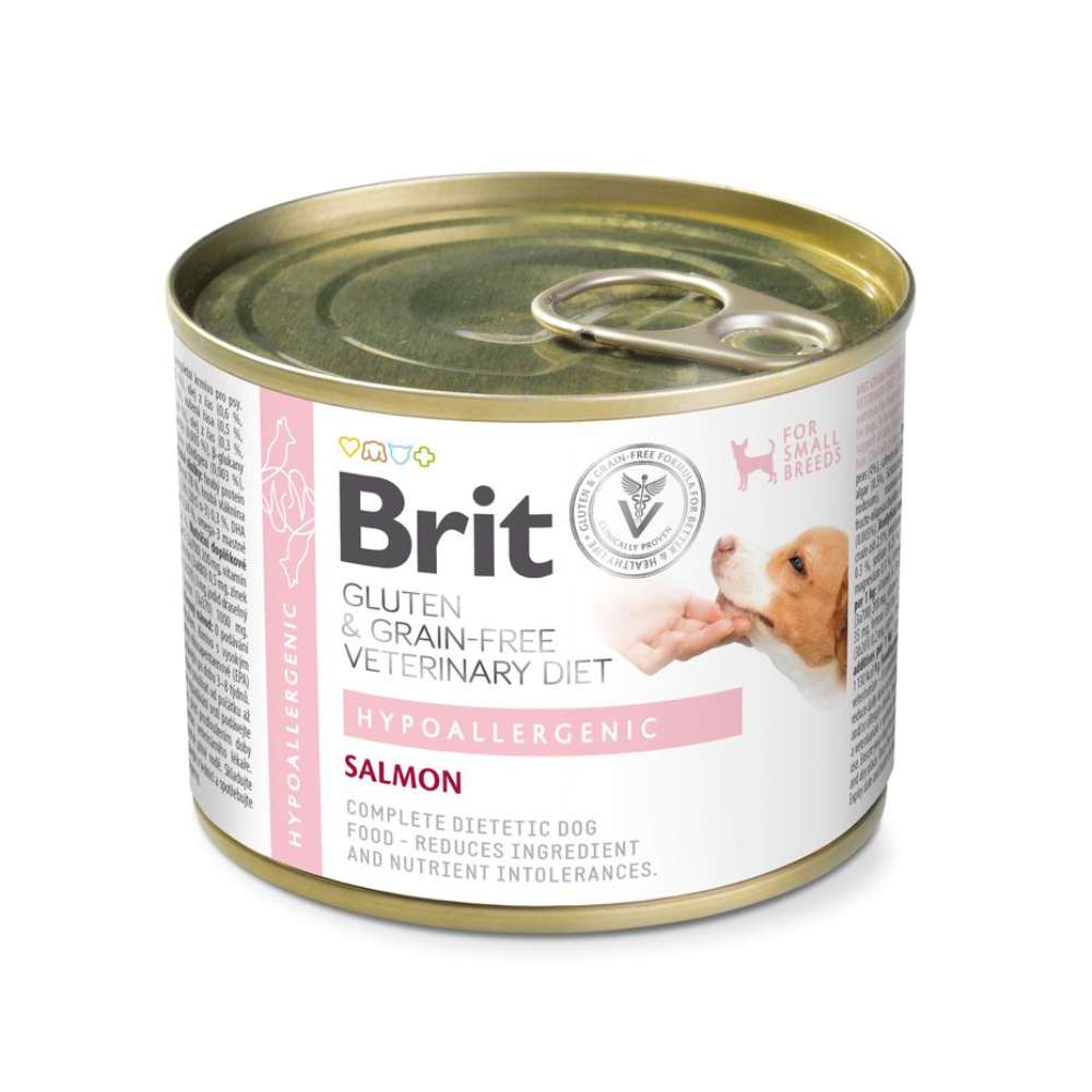 Влажный корм для собак Brit Veterinary Diet Hypoallergenic 200 г — лосось Влажный корм для собак Brit Veterinary Diet Hypoallergenic 200 г — лосось
