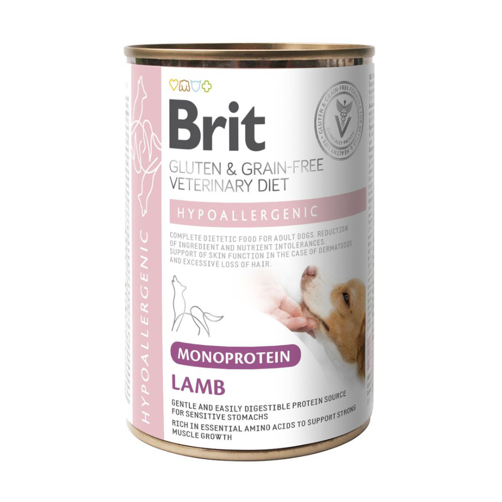 Влажный корм для собак Brit Veterinary Diet Hypoallergenic 400 г - ягненок Влажный корм для собак Brit Veterinary Diet Hypoallergenic 400 г - ягненок