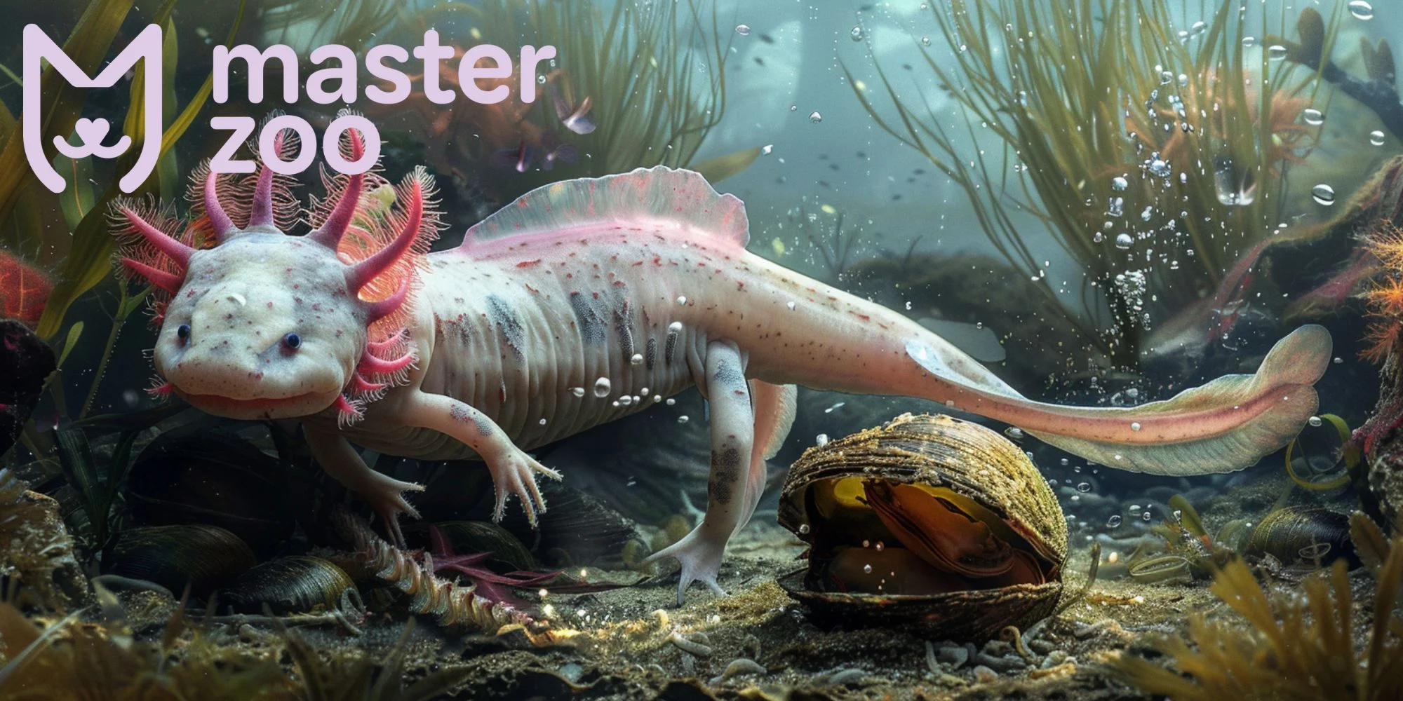Кормление аксолотля | Зоомагазин MasterZoo