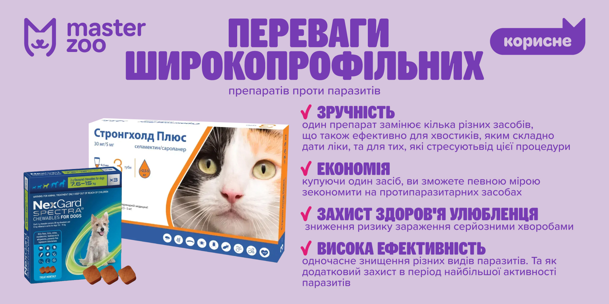 инфографика самые популярные средства широкого спектра действия и каковы их свойства  |  MasterZoo