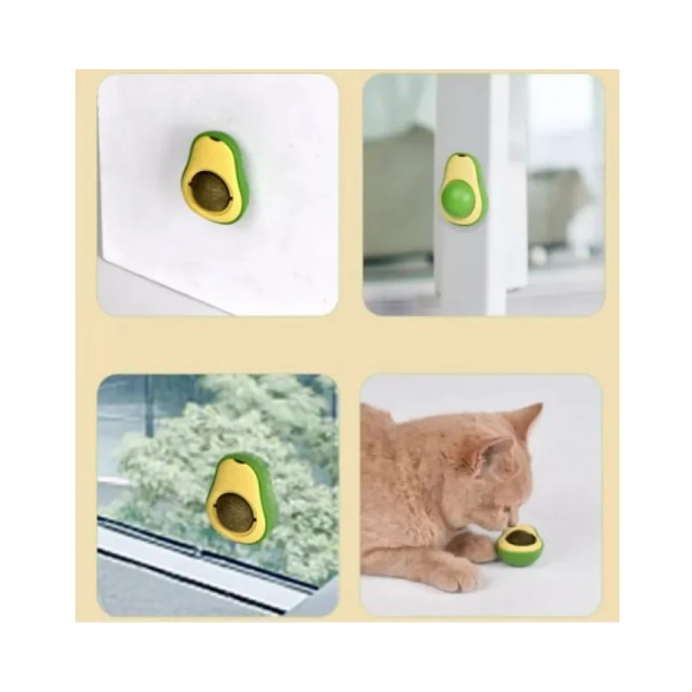 Іграшка для котів Pet Fun Кулька-лизун Авокадо 6х4,6 см - різнокольоровий Іграшка для котів Pet Fun Кулька-лизун Авокадо 6х4,6 см - різнокольоровий