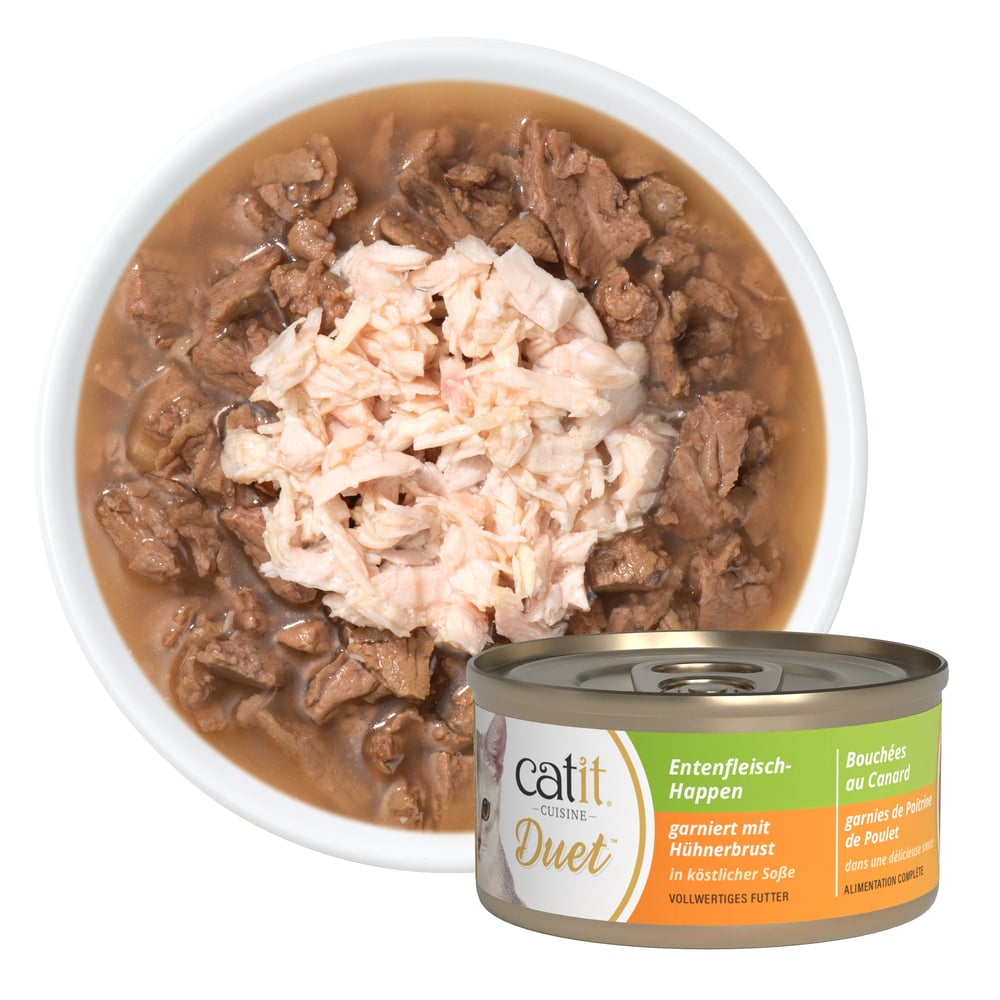 Упаковка вологого корму для котів Catit Cuisine Duet 12 шт х 75 г - асорті Упаковка вологого корму для котів Catit Cuisine Duet 12 шт х 75 г - асорті
