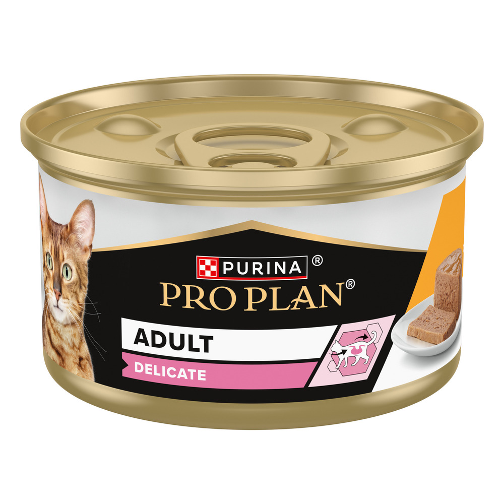 Влажный корм для кошек Pro Plan Adult Delicate 12 шт х 85 г - курица Влажный корм для кошек Pro Plan Adult Delicate 12 шт х 85 г - курица