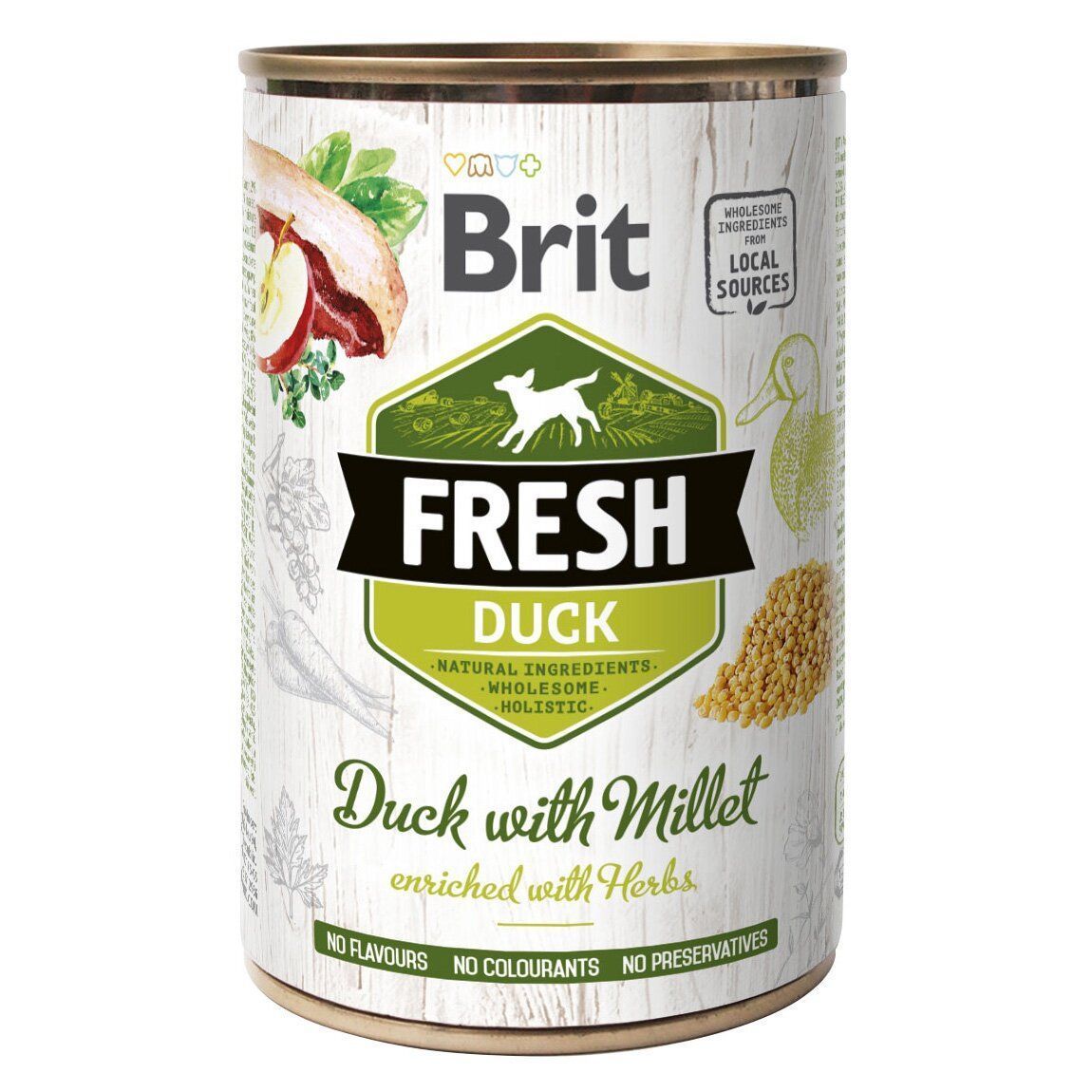Вологий корм для собак Brit Fresh Duck with Millet 400 г - качка