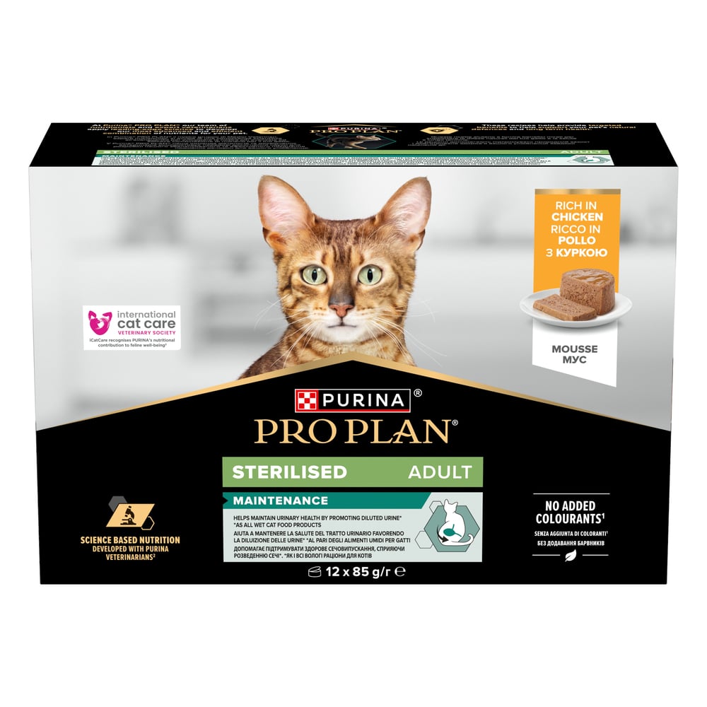 Влажный корм для кошек Pro Plan Adult Sterilised Maintenance 12 шт х 85 г - курица Влажный корм для кошек Pro Plan Adult Sterilised Maintenance 12 шт х 85 г - курица