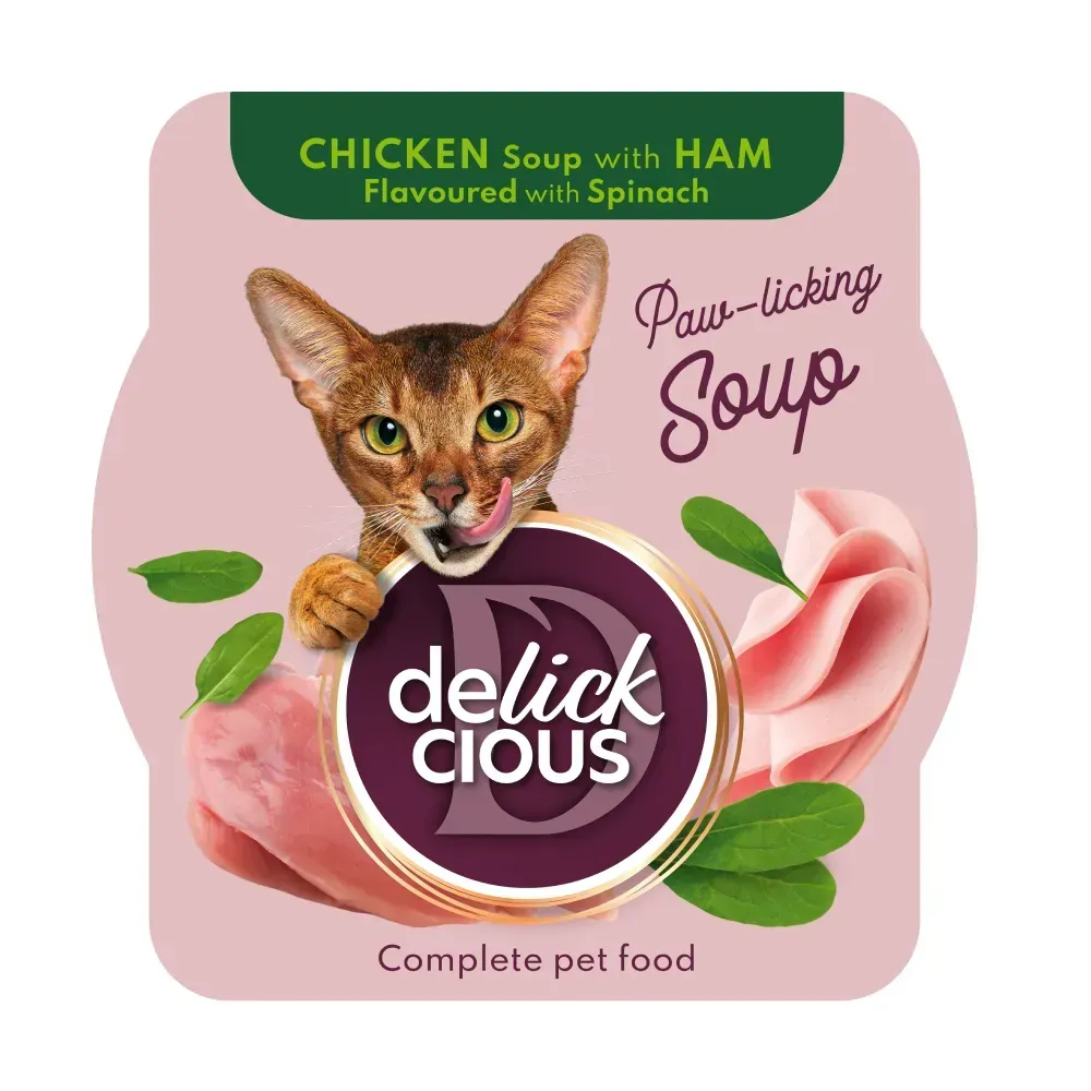 Набор супов для кошек Delickcious 3+1 шт х 80 г - микс вкусов
