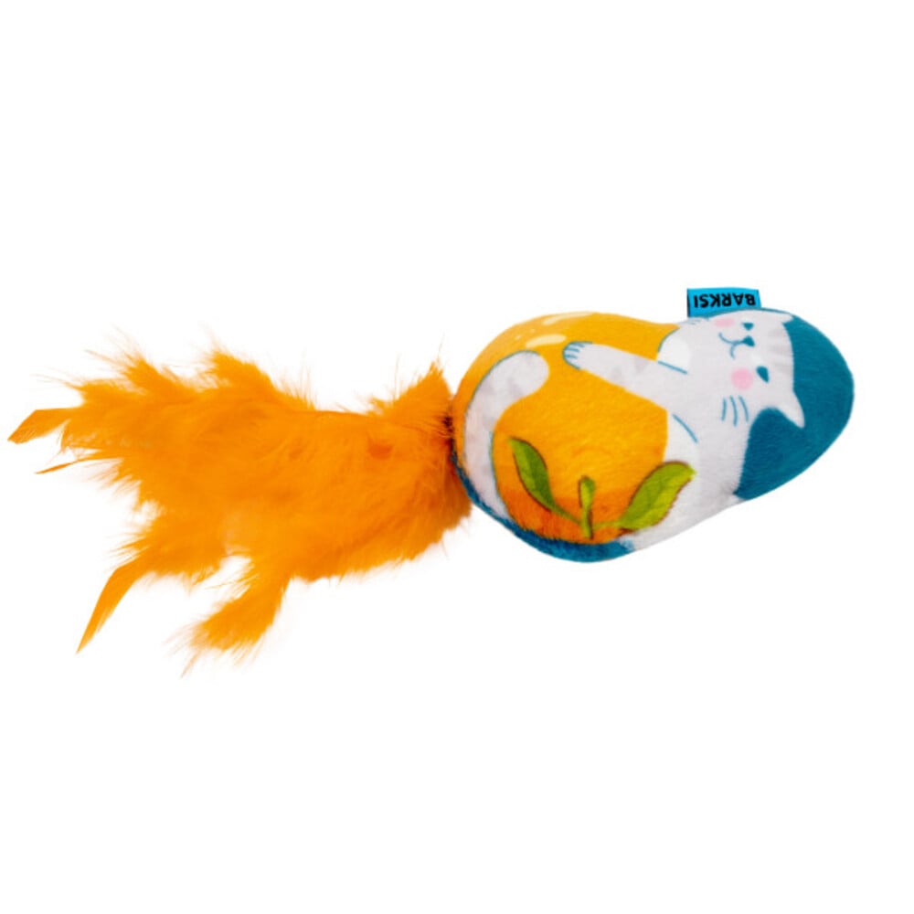 Игрушка для кошек Barksi Кот с апельсином 12х9 см – разноцветный