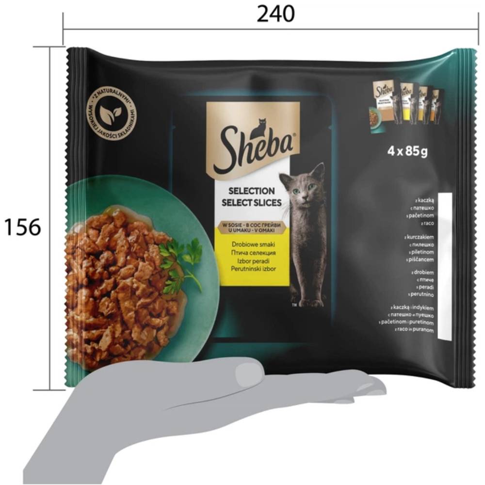 Набір вологого корму для котів Sheba Select Slices 4 шт х 85 г - асорті птиці Набір вологого корму для котів Sheba Select Slices 4 шт х 85 г - асорті птиці
