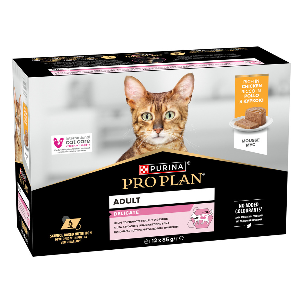 Влажный корм для кошек Pro Plan Adult Delicate 12 шт х 85 г - курица Влажный корм для кошек Pro Plan Adult Delicate 12 шт х 85 г - курица