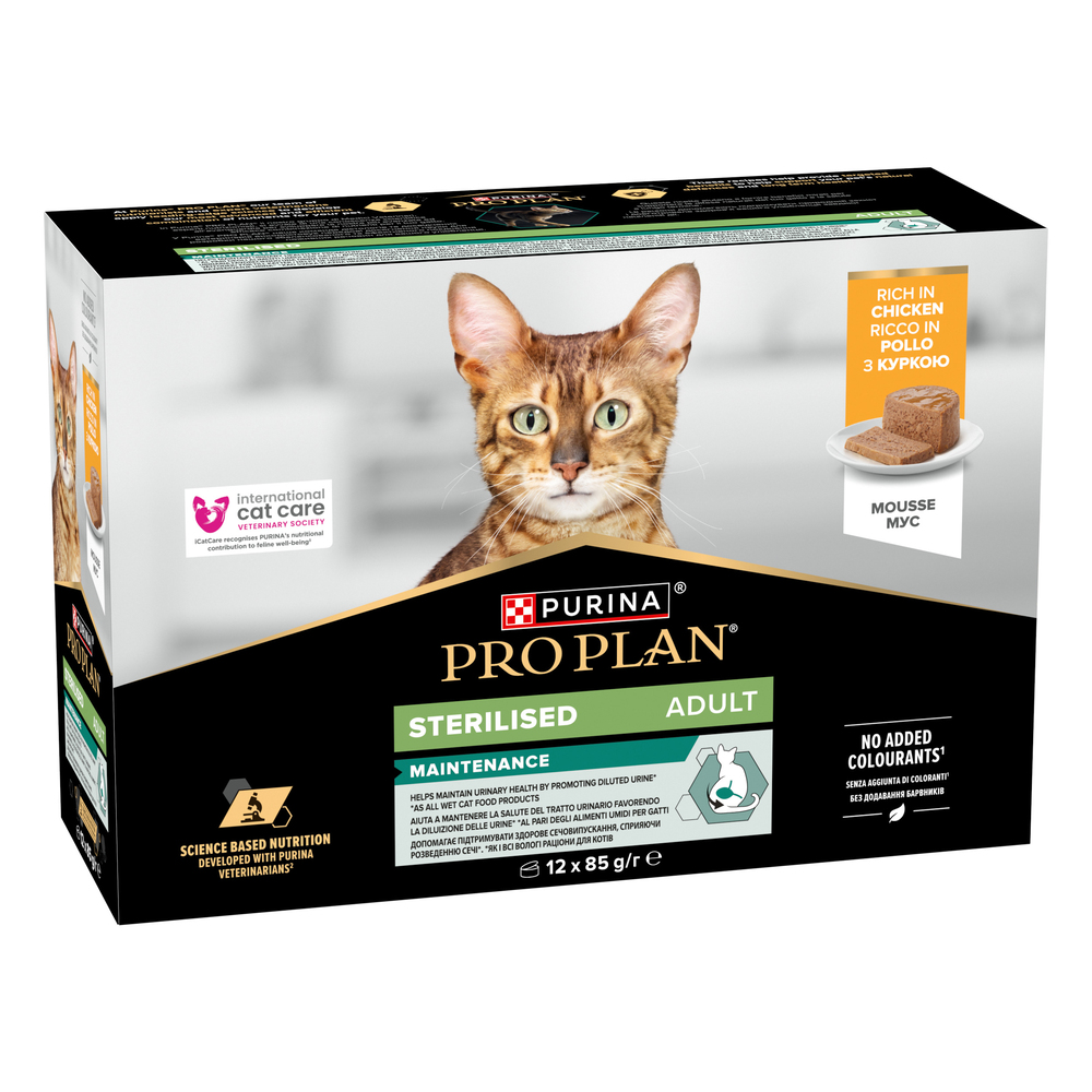 Влажный корм для кошек Pro Plan Adult Sterilised Maintenance 12 шт х 85 г - курица Влажный корм для кошек Pro Plan Adult Sterilised Maintenance 12 шт х 85 г - курица