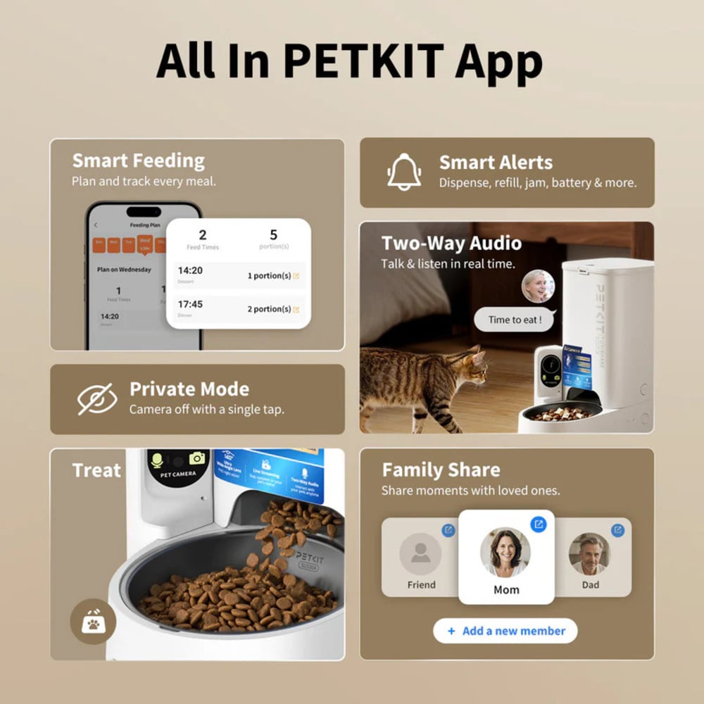Смарт-годівниця для котів Petkit YumShare Solo 2 P572 3 л - білий Смарт-годівниця для котів Petkit YumShare Solo 2 P572 3 л - білий