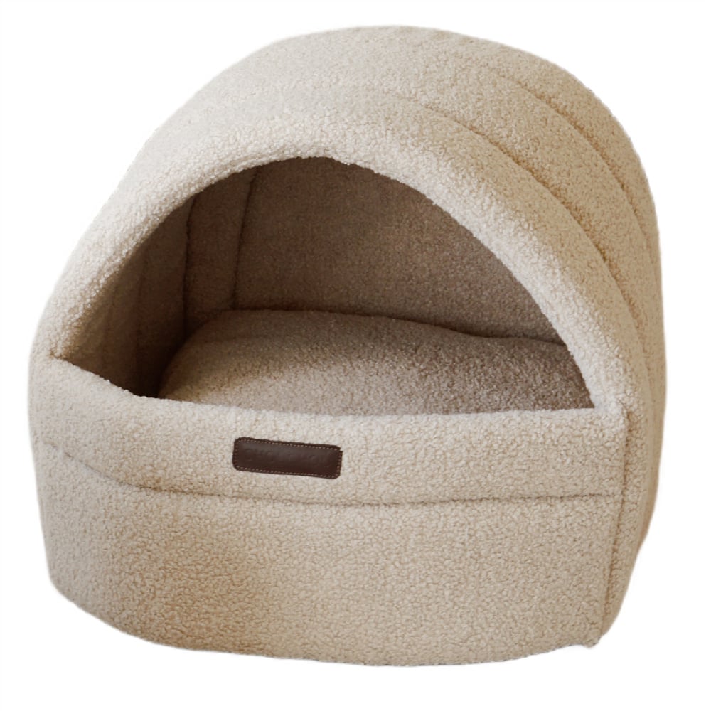 Лежак-будиночок для собак CHOUCHOU Shell Teddy S 42х45 см - бежевий Лежак-будиночок для собак CHOUCHOU Shell Teddy S 42х45 см - бежевий