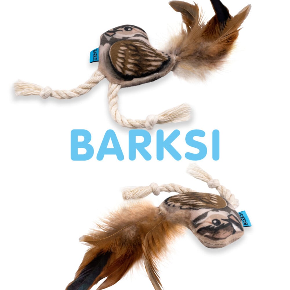 Игрушка для кошек Barksi Воробей с колокольчиком 9х7 см - коричневый Игрушка для кошек Barksi Воробей с колокольчиком 9х7 см - коричневый