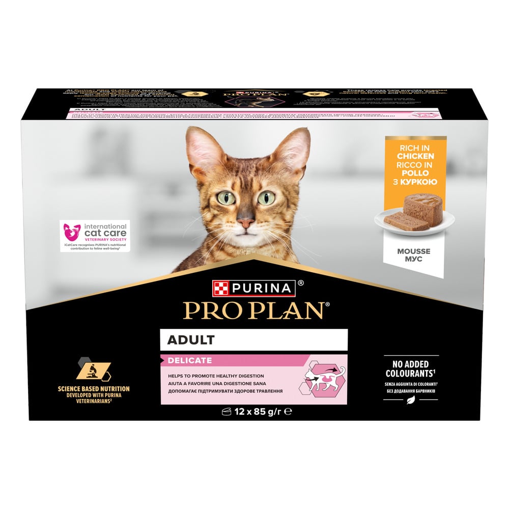Влажный корм для кошек Pro Plan Adult Delicate 12 шт х 85 г - курица Влажный корм для кошек Pro Plan Adult Delicate 12 шт х 85 г - курица