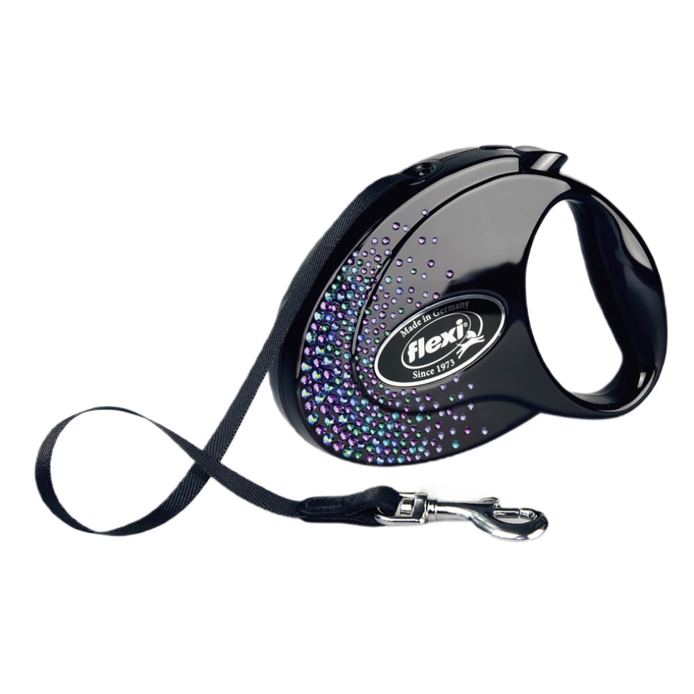 Повідець-рулетка для собак Flexi Glam Splash Mystic M стрічка 5 м - чорний Повідець-рулетка для собак Flexi Glam Splash Mystic M стрічка 5 м - чорний