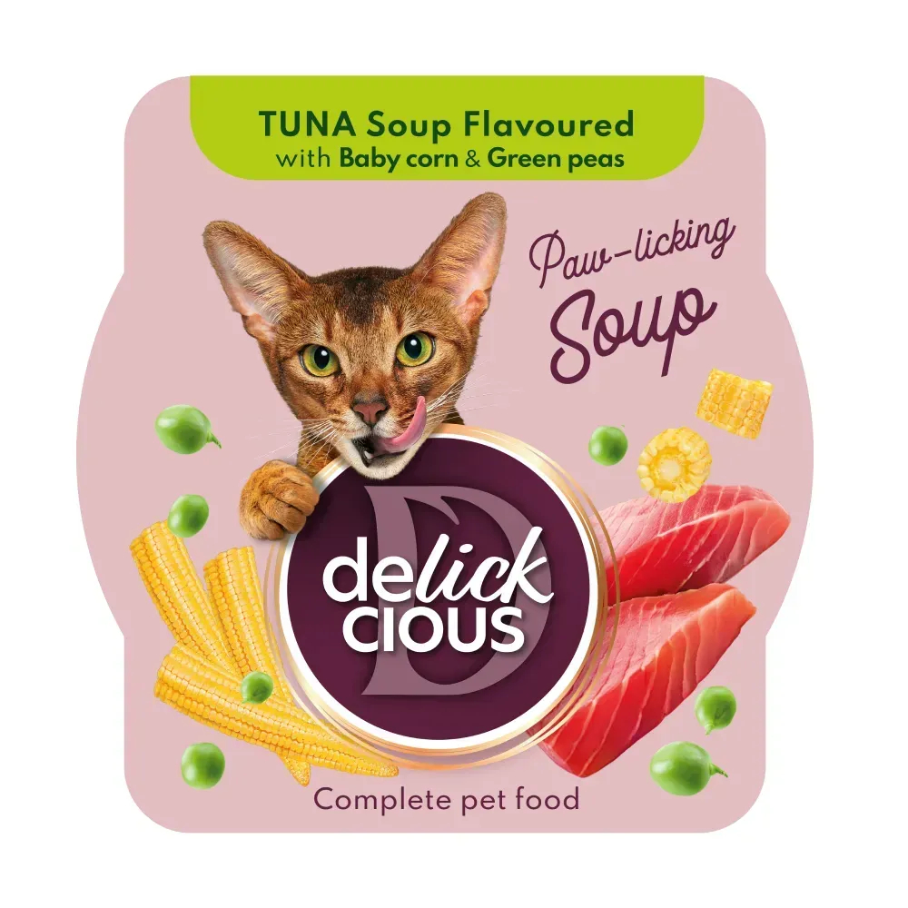Набор супов для кошек Delickcious 3+1 шт х 80 г - микс вкусов
