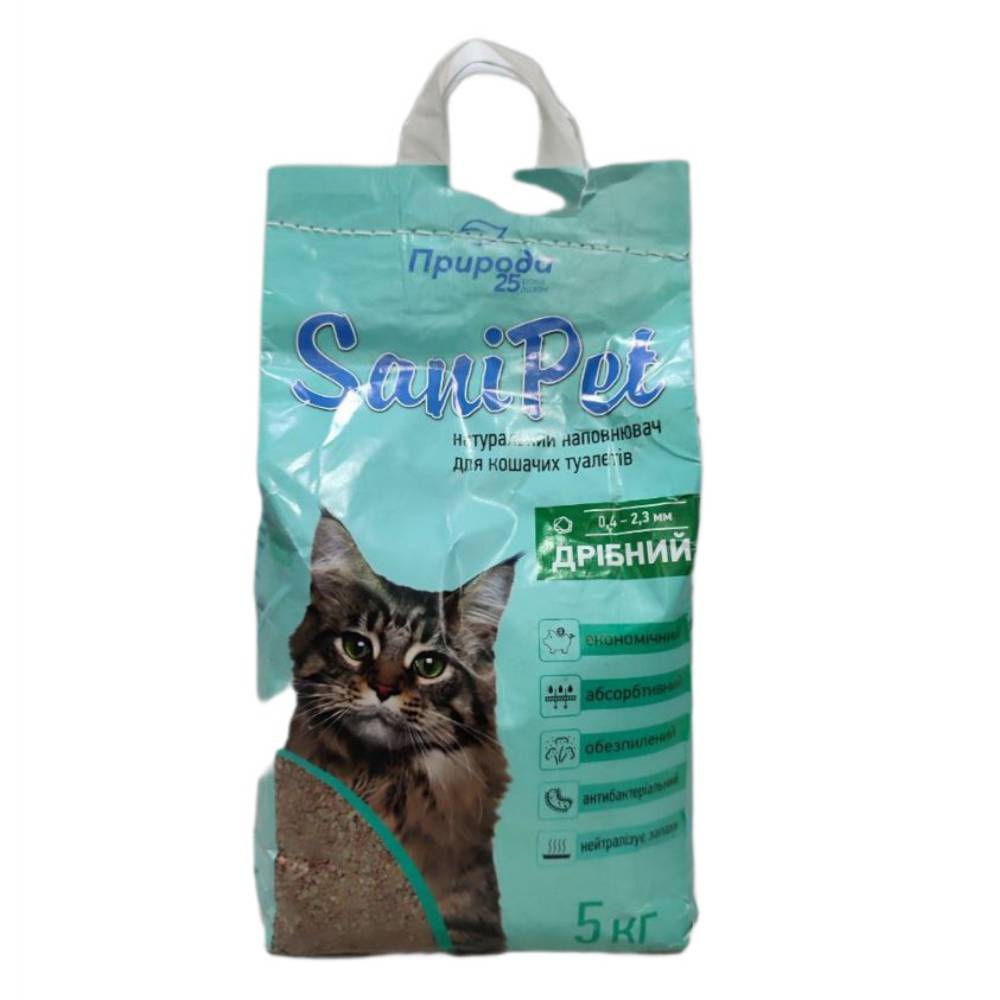 Бентонітовий наповнювач для котячого туалету Sani Pet 5 кг / 5,5 л Бентонітовий наповнювач для котячого туалету Sani Pet 5 кг / 5,5 л