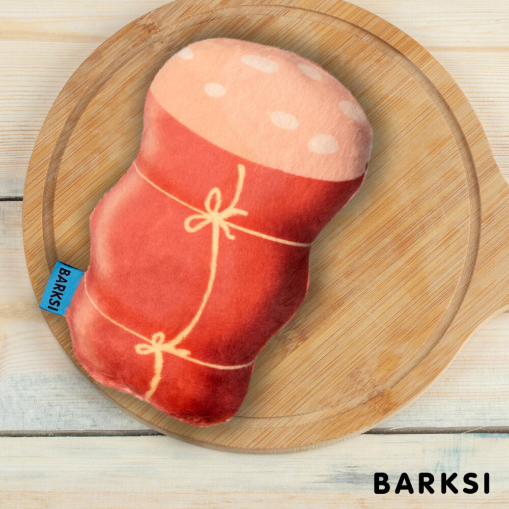 Іграшка для собак Barksi Ковбаса з пискавкою 17х10 см - коричневий
