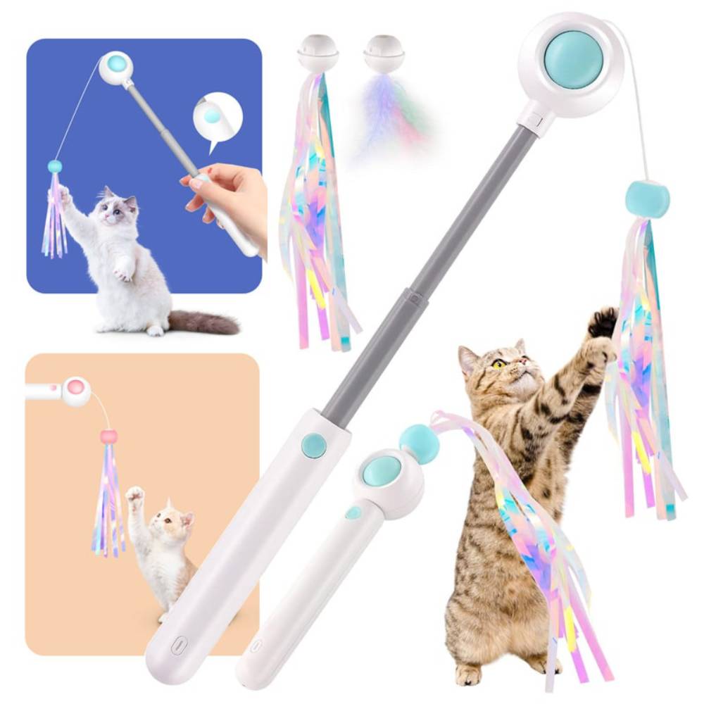 Игрушка для кошек Me&Pet Удочка с лазером 19,6 см - голубой Игрушка для кошек Me&Pet Удочка с лазером 19,6 см - голубой