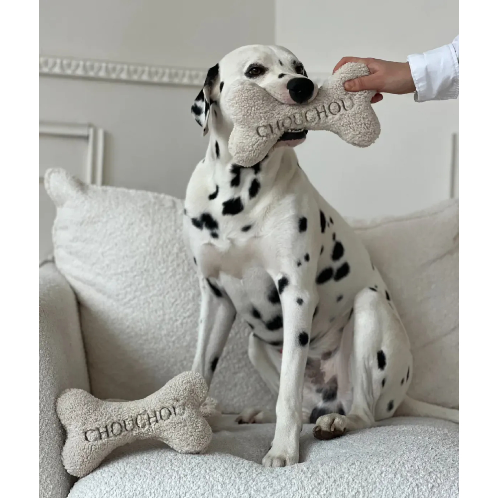 Іграшка для собак CHOUCHOU Кісточка Teddy Collection 21х12х4 см - молочний
