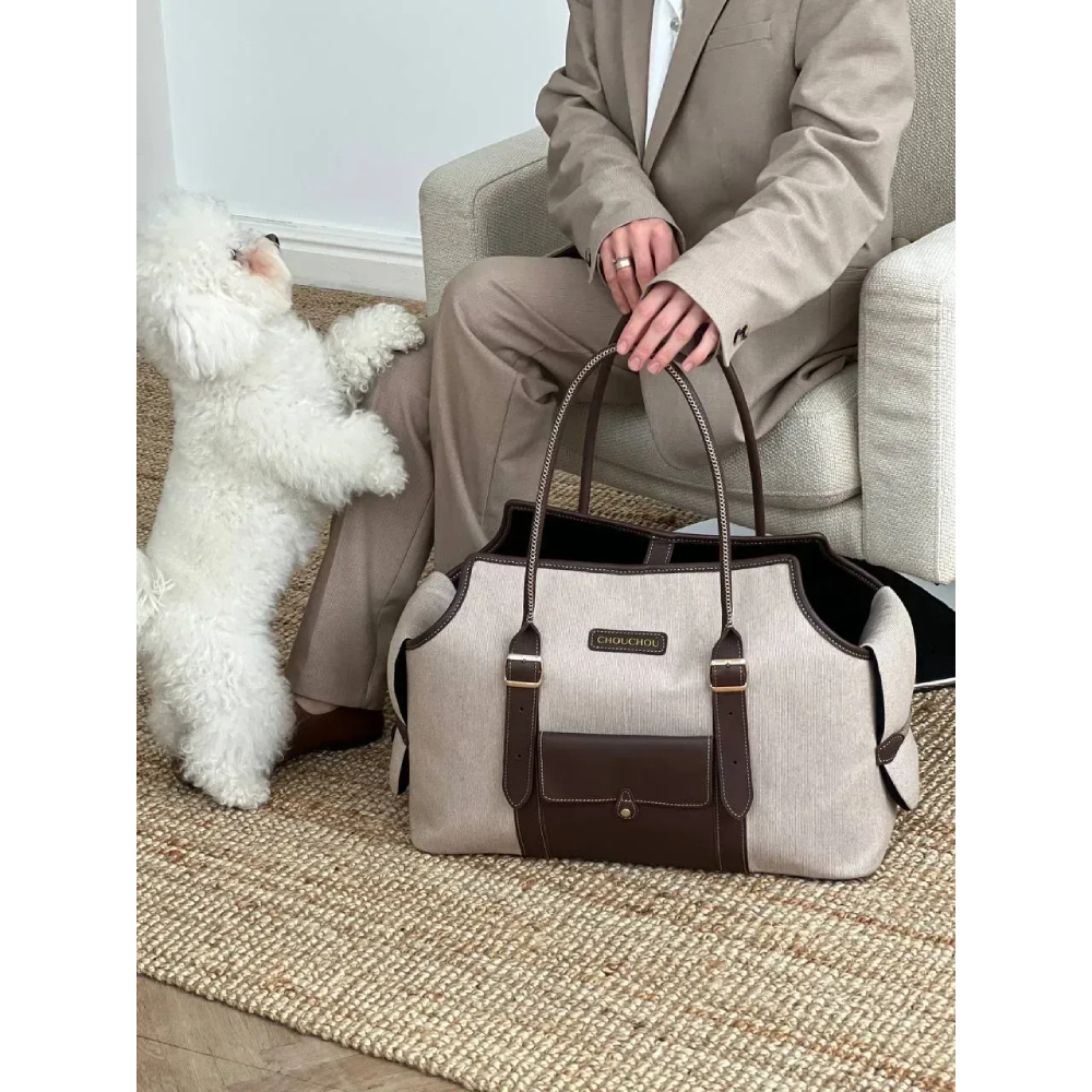 Сумка-переноска для собак CHOUCHOU Classy S - бежевий Сумка-переноска для собак CHOUCHOU Classy S - бежевий