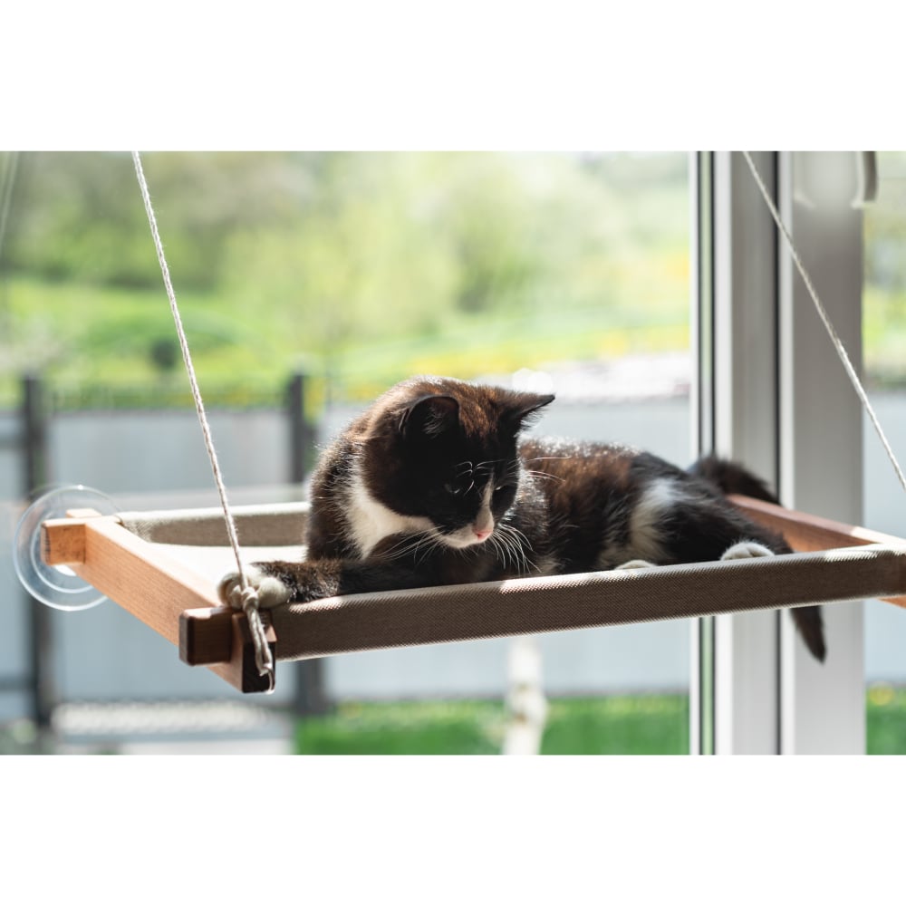 Гамак на вікно для котів PetJoy 54x35x3,5 см - коричнево-бежевий