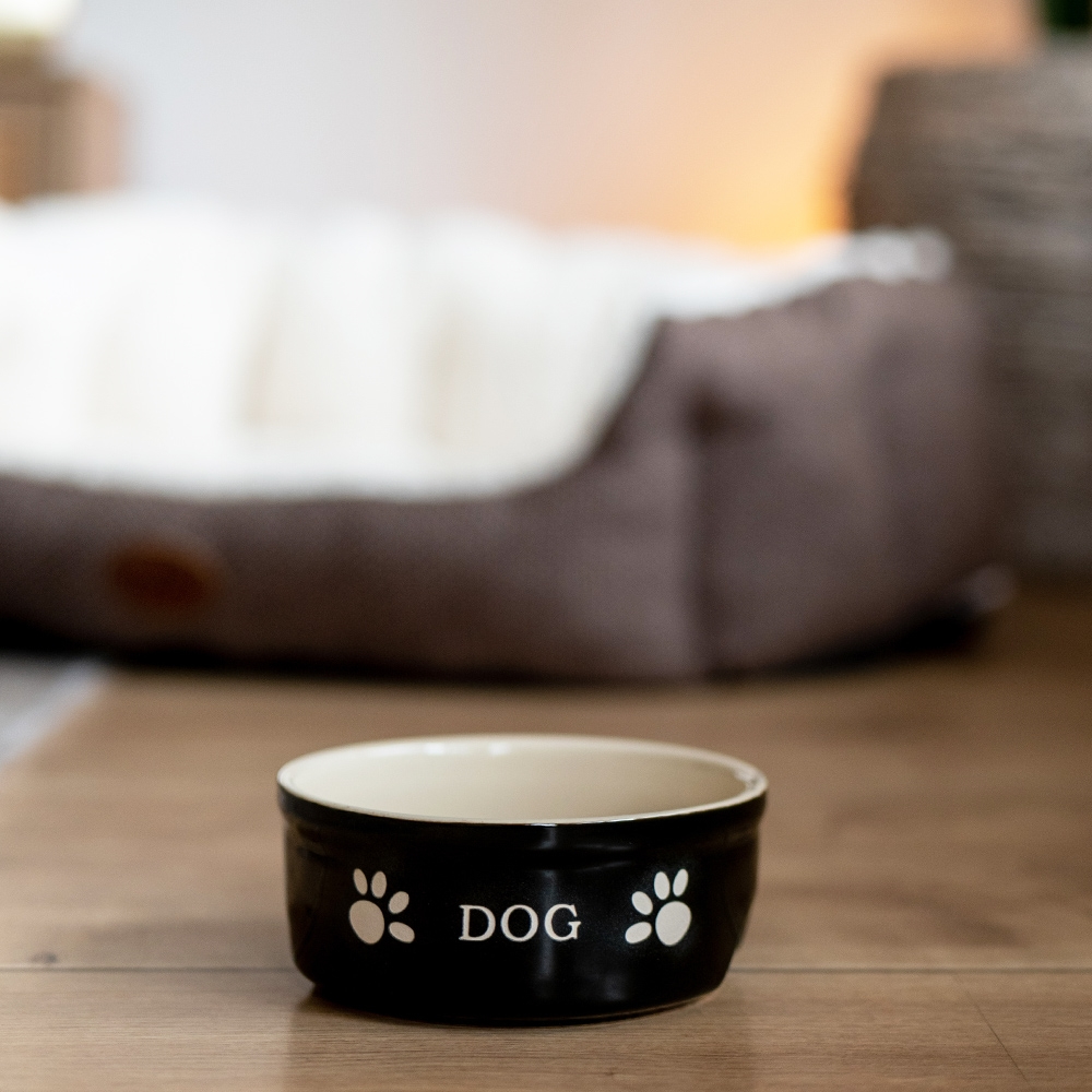 Миска керамическая для собак Nobby Dog 240 мл - черно-бежевый