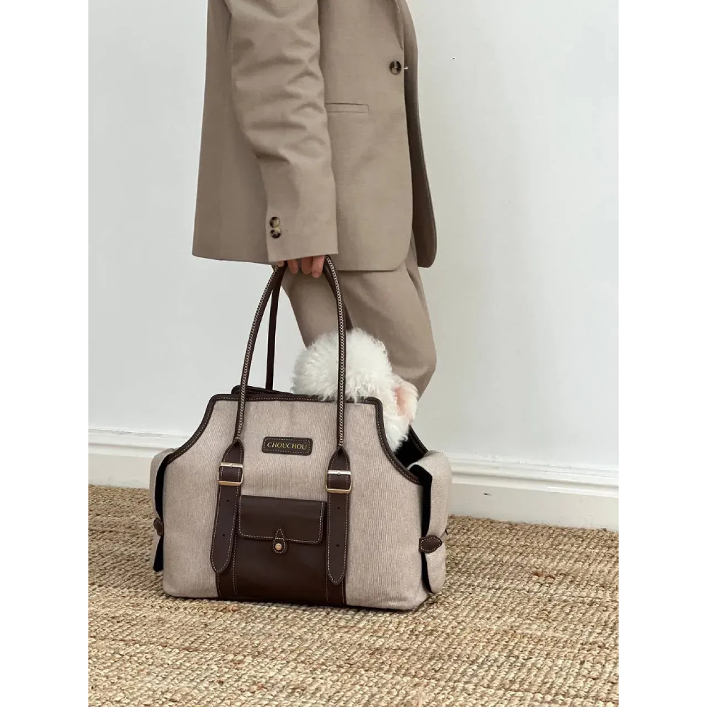 Сумка-переноска для собак CHOUCHOU Classy S - бежевий Сумка-переноска для собак CHOUCHOU Classy S - бежевий