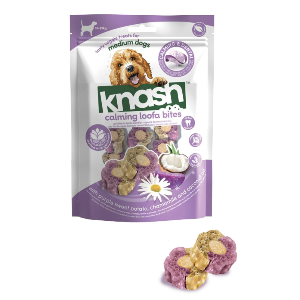Ласощі для собак Knash Calming Woofa Bites 100 г - фіолетовий батат та ромашка Ласощі для собак Knash Calming Woofa Bites 100 г - фіолетовий батат та ромашка