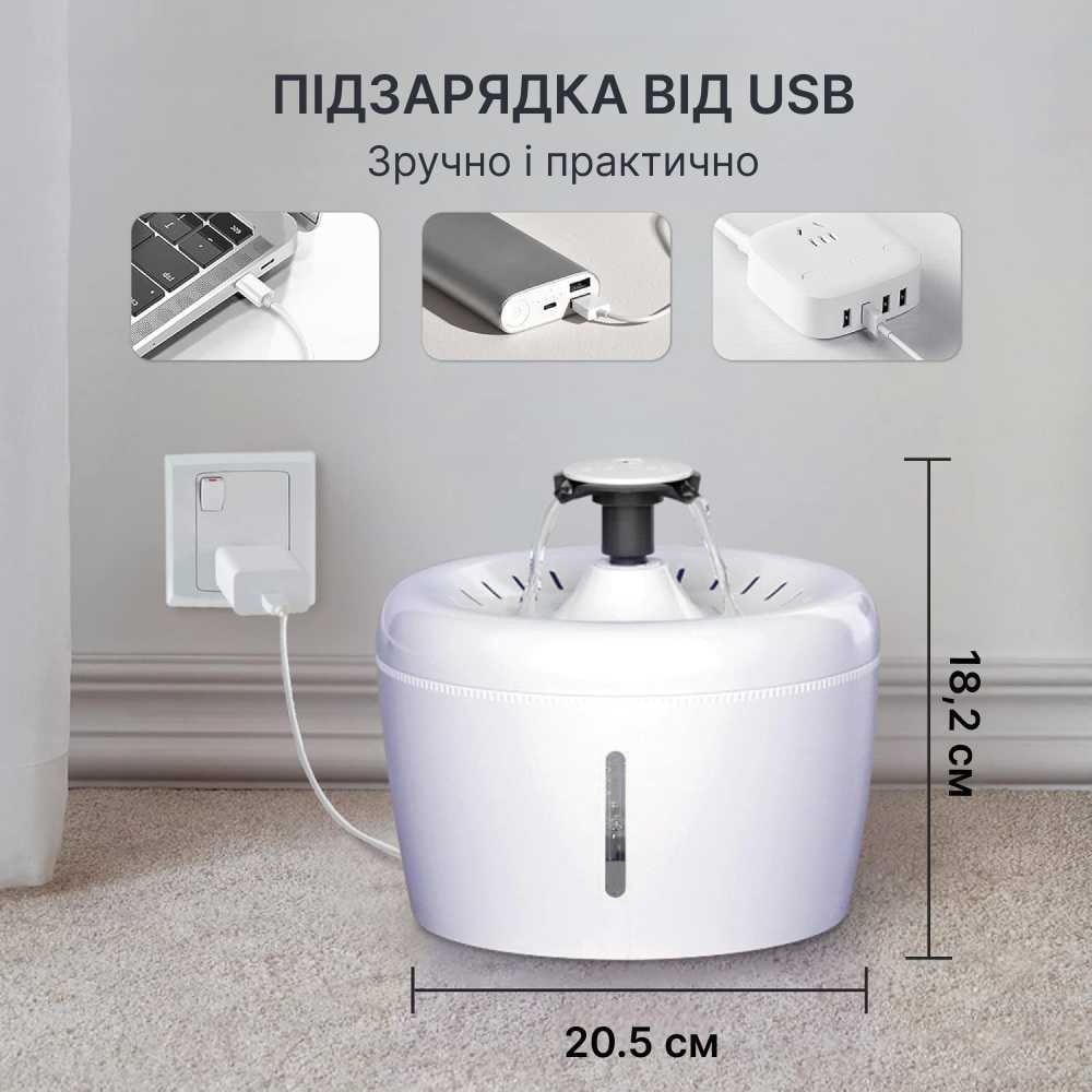 Поїлка-фонтан для собак Els Pet Apple 2,5 л - білий