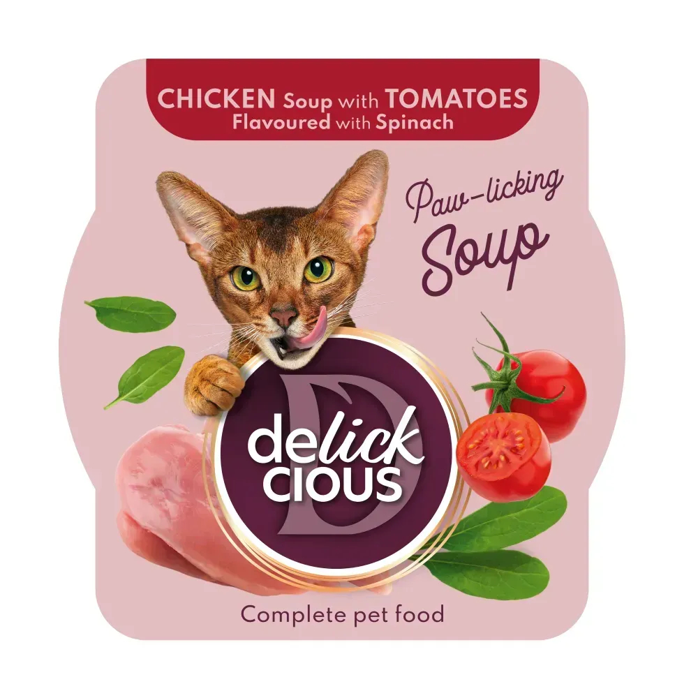 Набор супов для кошек Delickcious 3+1 шт х 80 г - микс вкусов