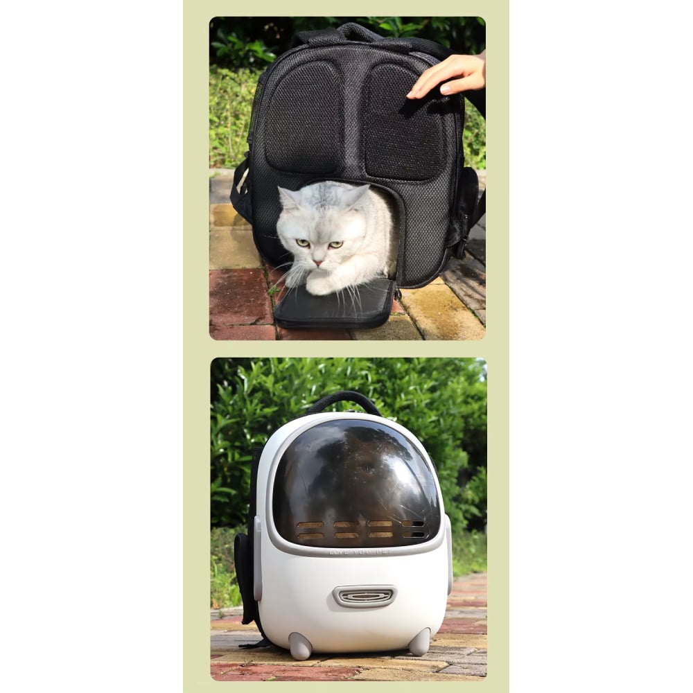 Рюкзак-переноска для кошек Me&Pet 33,5х28х43 см - белый Рюкзак-переноска для кошек Me&Pet 33,5х28х43 см - белый