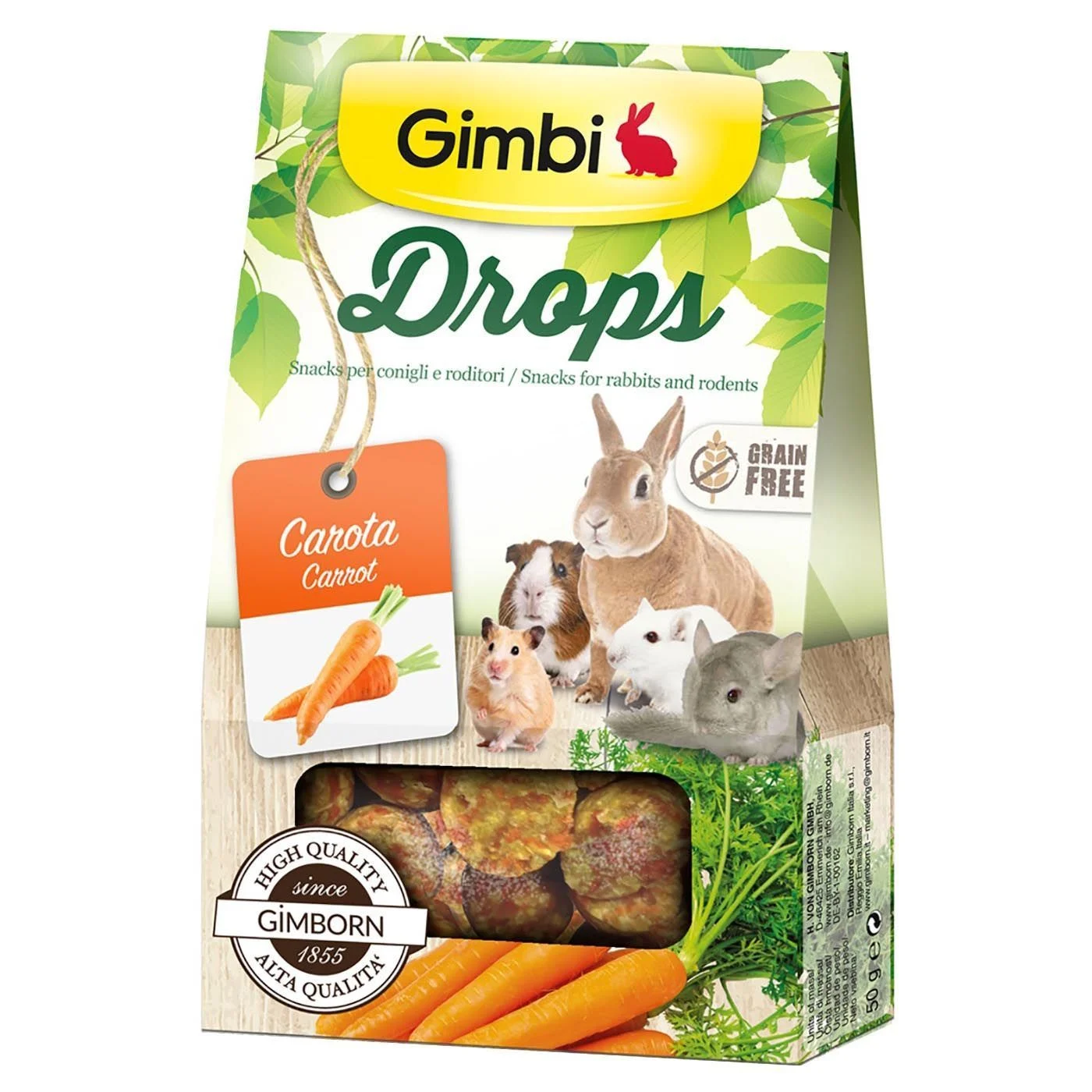 Ласощі для гризунів GimBi Drops 50 г - морква