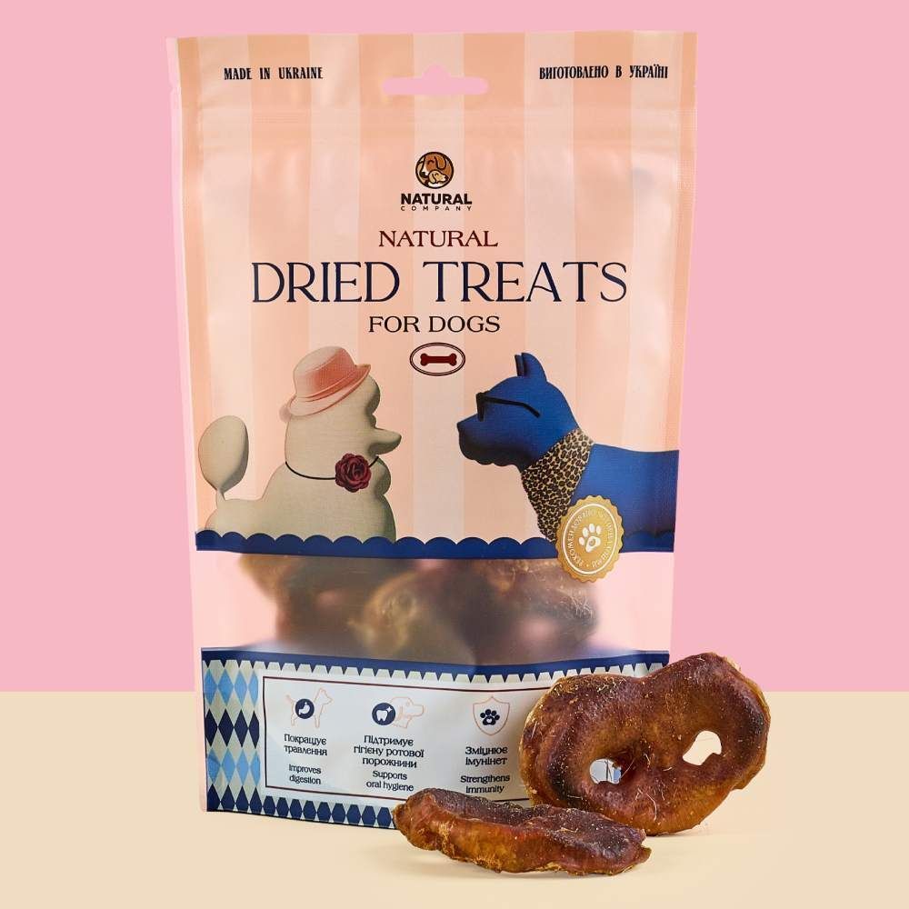 Ласощі для собак Natural Dried Treats 10 шт - п'ятак свинячий