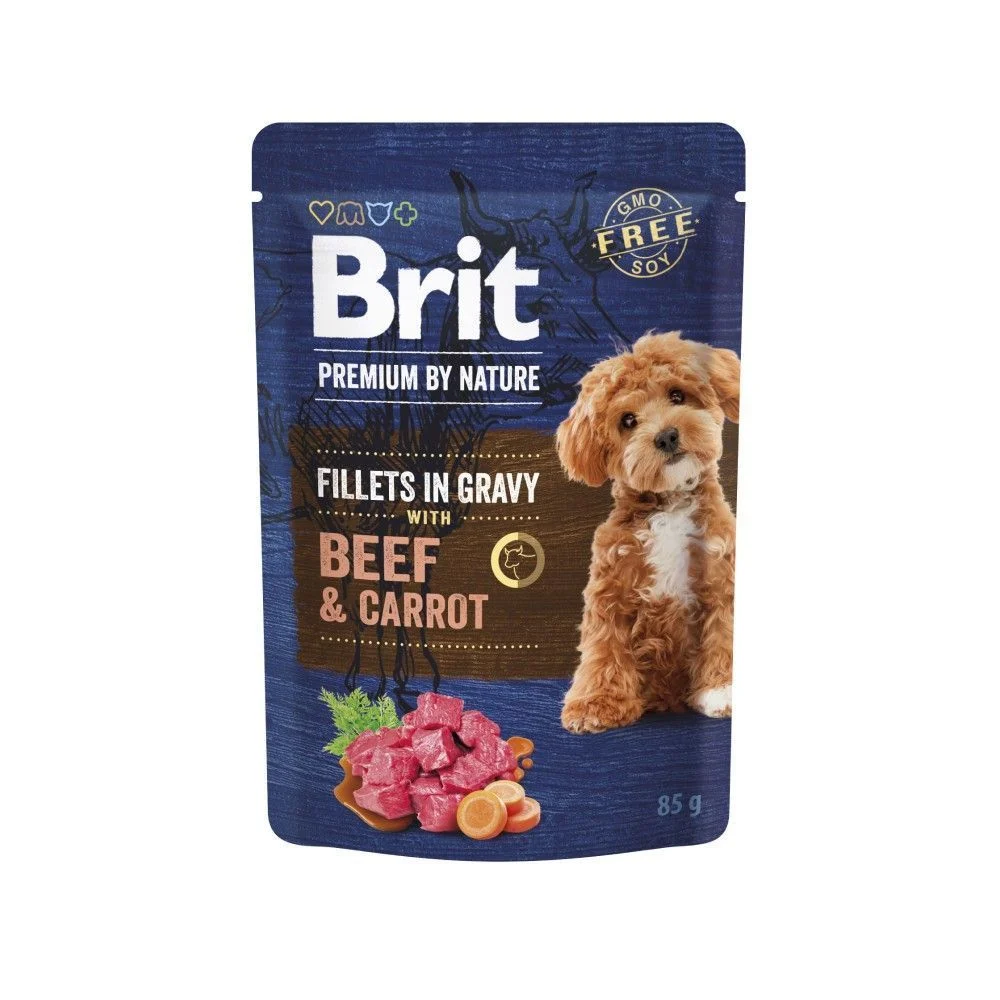 Вологий корм для собак Brit Premium Fillets in Gravy Multipack 85 г х 12 шт - асорті