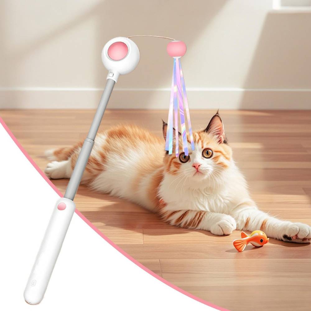 Игрушка для кошек Me&Pet Удочка с лазером 19,6 см - розовый Игрушка для кошек Me&Pet Удочка с лазером 19,6 см - розовый