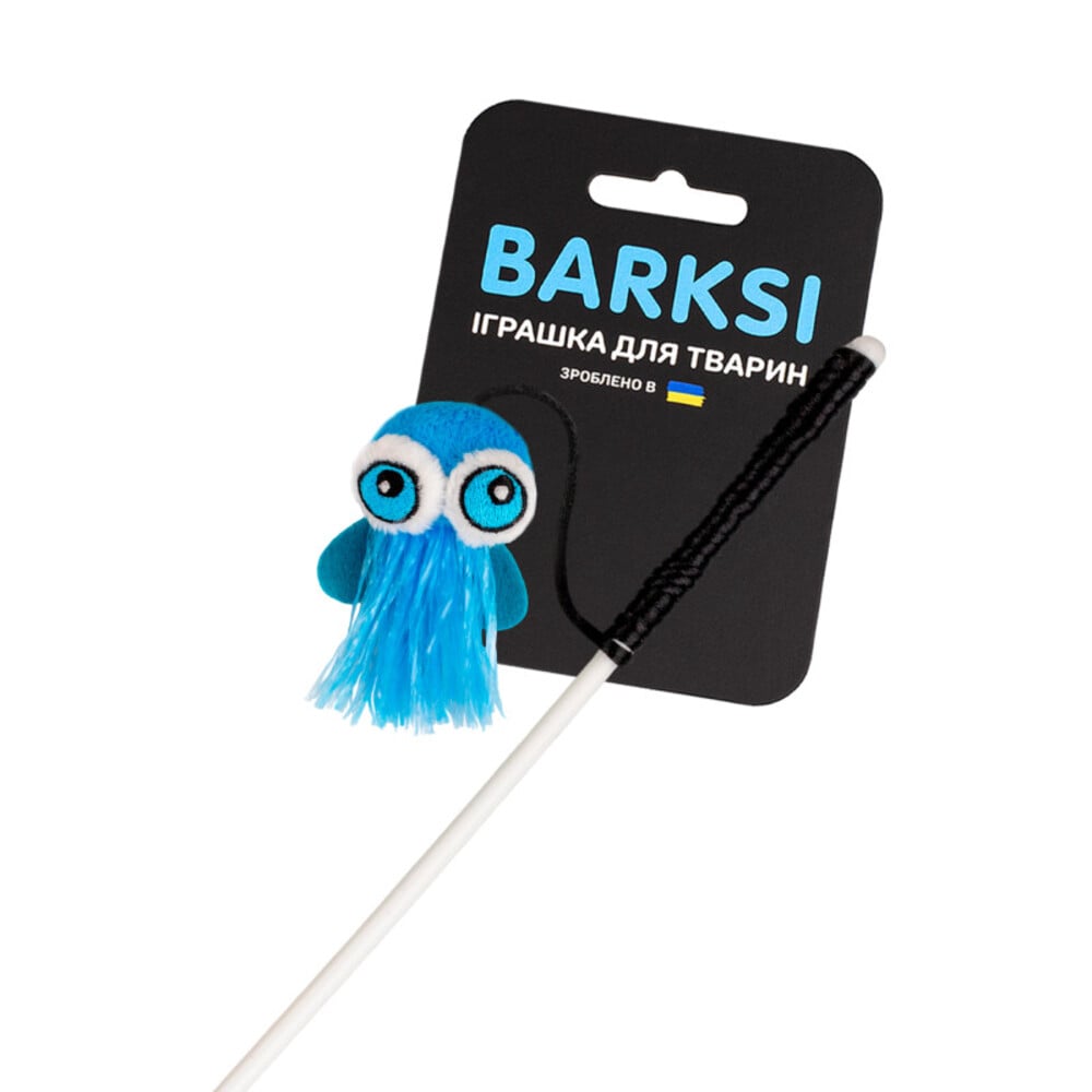 Игрушка для кошек Barksi Удочка Осьминог 34х8х5 см - голубой Игрушка для кошек Barksi Удочка Осьминог 34х8х5 см - голубой
