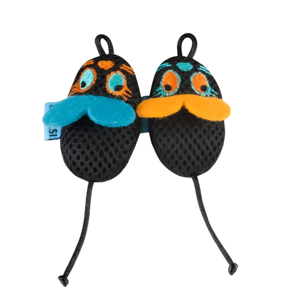 Игрушка для кошек Barksi Дентал Мышки с колокольчиком 2 шт 6,5х4,5 см - черный