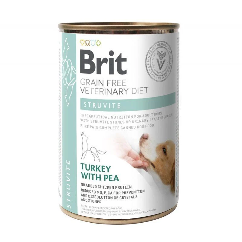 Вологий корм для собак Brit GF Veterinary Diet Struvite 400 г - індичка та горох