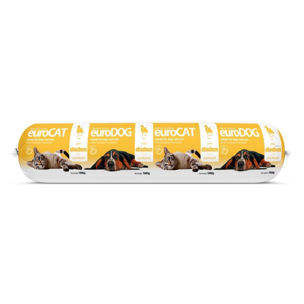 Вологий корм для собак EuroDog Adult 1 кг - салямі та курка