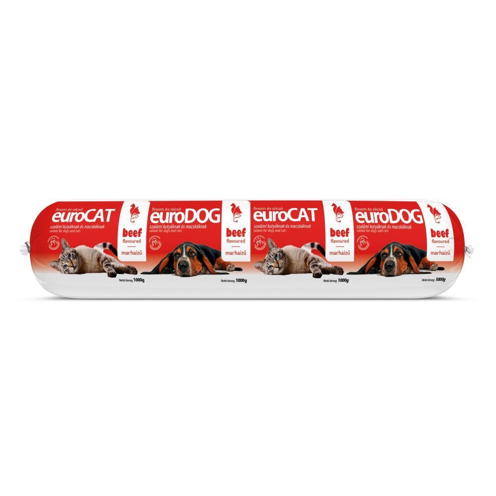 Вологий корм для собак EuroDog Adult 1 кг - салямі та яловичина